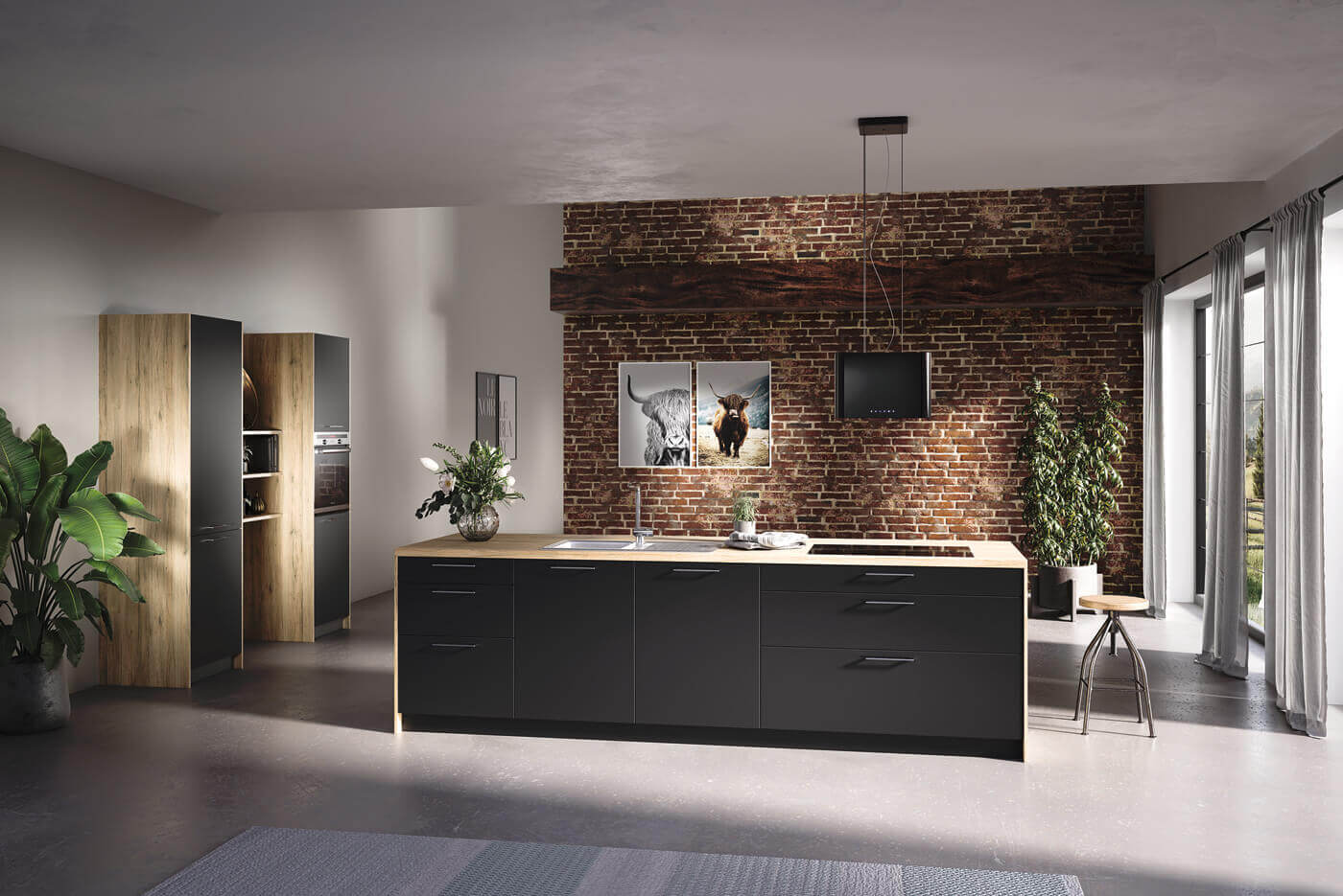Keuken Loft in grafiet